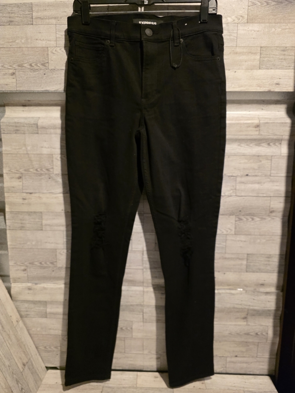 Express Black Ripped Skinny Jeans
